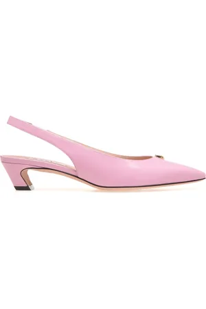 Bally Emblem-plaque slingback leather pumps