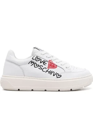 Moschino Logo-print leather sneakers