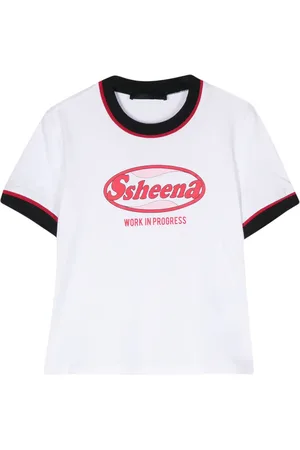 SSHEENA Logo-print cotton T-shirt