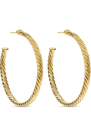 David Yurman 18kt yellow Cablespira hoop earrings