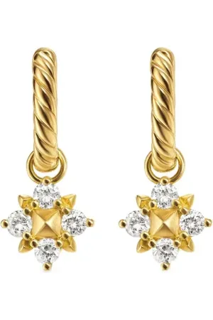 David Yurman 18kt yellow Petite Modern Renaissance Pyramid diamond drop earrings (18.8mm)