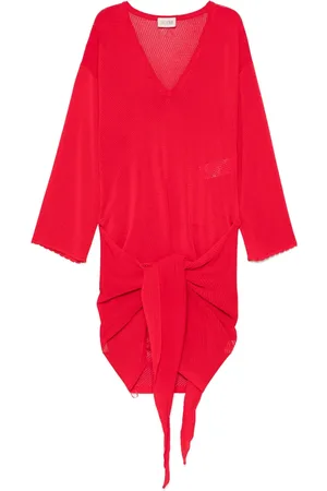 The Attico V-neck knotted mini dress