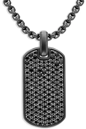 David Yurman Sterling silver Chevron diamond tag (35mm)