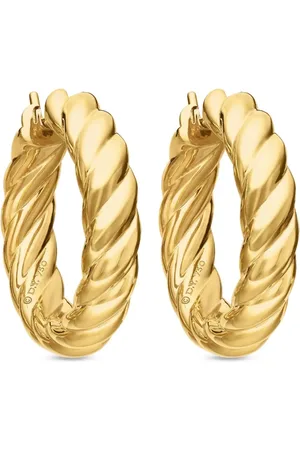 David Yurman 18kt yellow Sculpted Cable hoop earrings (25.4mm)