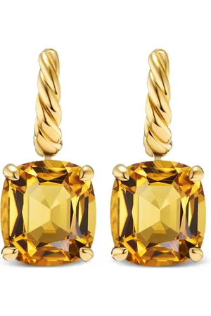 David Yurman 18kt yellow Marbella citrine earrings