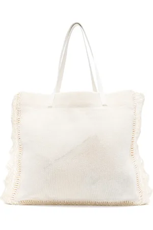 J.W.Anderson Ivory crochet shopping bag