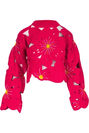 THE ELDER STATESMAN Floral cut-out sweater