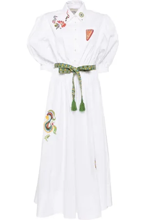 ALÉMAIS Strike embroidered midi dress