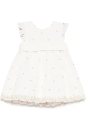 Mayoral Floral-embroidery dress
