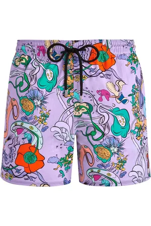 Vilebrequin Floral-print drawstring swim shorts