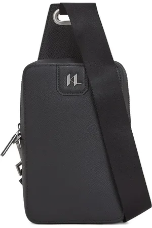 Karl Lagerfeld Monogram leather messenger bag