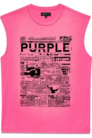 Purple Brand Graphic-print cotton muscle tee