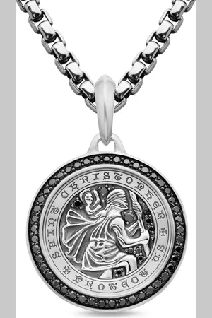 David Yurman Sterling St. Christopher diamond amulet (34.5mm)