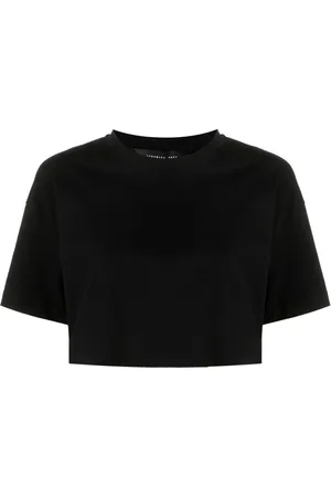 FEDERICA TOSI Short-sleeved cotton cropped T-shirt