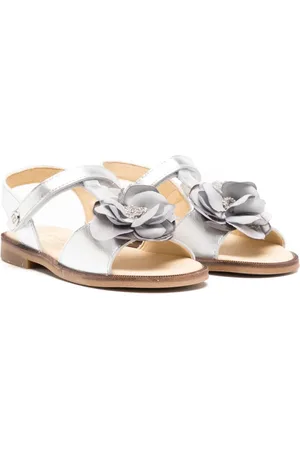Andanines Floral-appliqu??d leather sandals