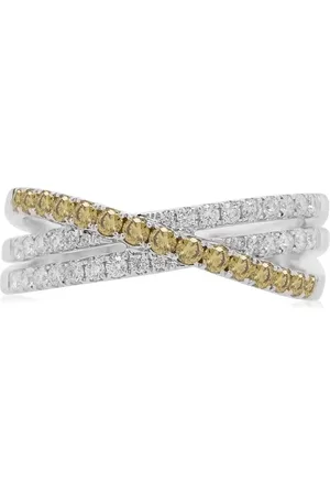 HYT Jewelry 18kt white gold crossover-detail diamond ring