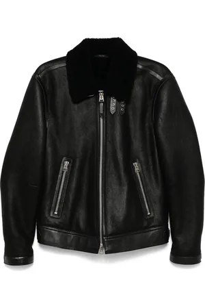 Tom Ford Shearling-collar leather jacket