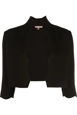 LELA ROSE Wavy trim cropped jacket