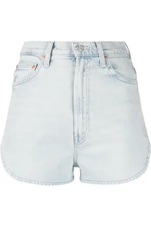 Mother The Tippy Top Frisky Zip Matinee high-waist denim shorts