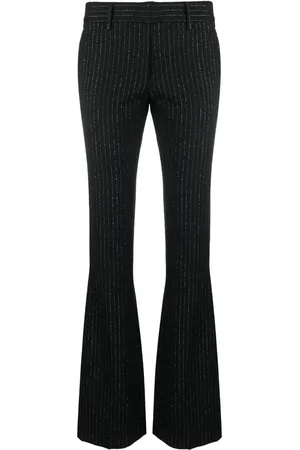 Alessandra Rich Pinstripe flared wool trousers