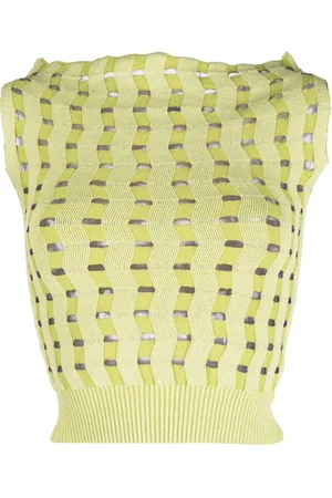 Kiko Kostadinov Cut-out knitted cropped top