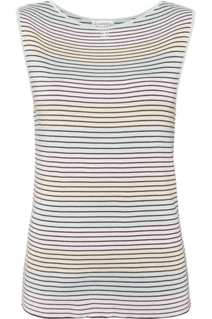CHANEL 1998 CC striped tank top
