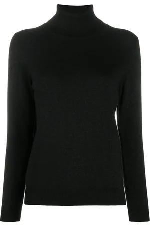 N.PEAL Cashmere fine knit jumper with roll neck