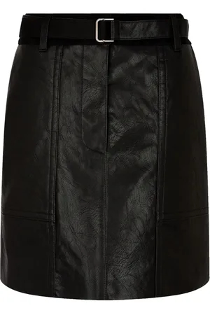 Studio Tomboy Belted leather mini skirt