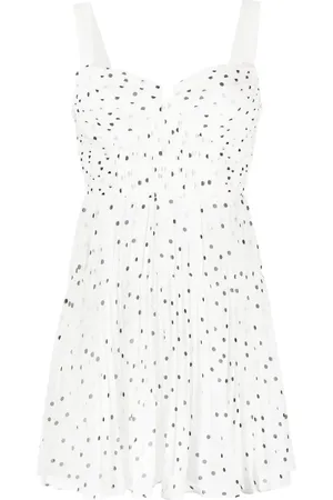 Self-Portrait Polka-dot chiffon flared dress