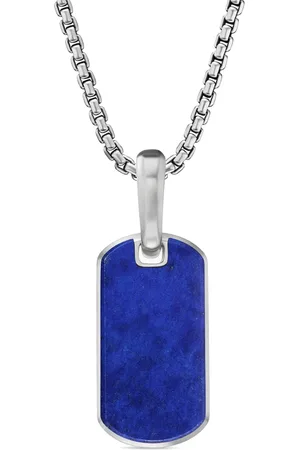 David Yurman Sterling silver Chevron lapis lazuli tag (21mm)