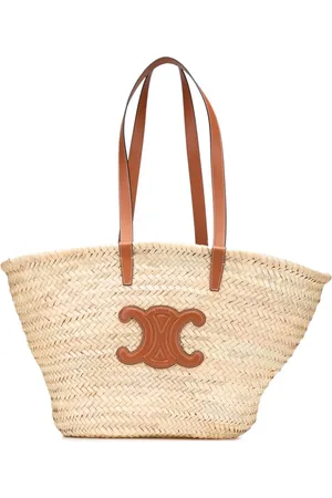 Céline 2020 Large Triomphe Raffia Panier tote bag