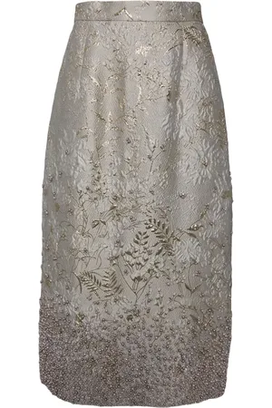 BIYAN Floral cloqu?? A-line skirt
