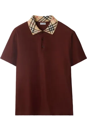 Burberry Check-collar cotton polo shirt