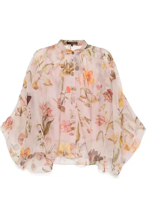 BIYAN Lightweight gathered long-sleeved blouse