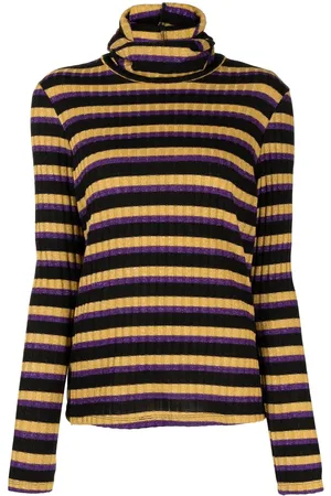 Anna Sui Striped roll-neck jumper