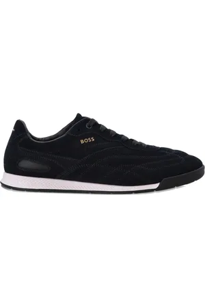 HUGO BOSS Titanium suede panelled sneakers