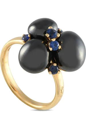 Pomellato 18K yellow Capri sapphire and ??hematite ring