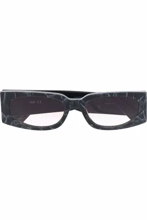 GCDS Marble-effect rectangular-frame sunglasses