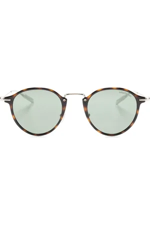 Montblanc Logo-plaque round-frame sunglasses