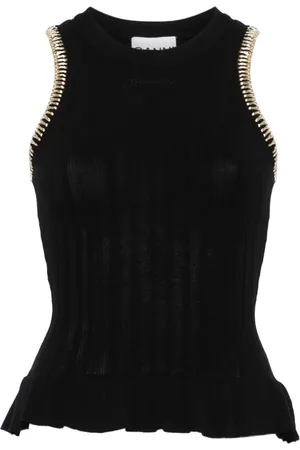 Ganni Whipstitch trim tank top