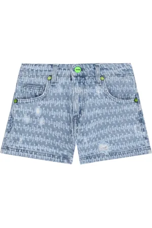 BARROW Patterned denim shorts
