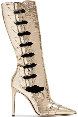 PARIS TEXAS Cut-out snakeskin-effect boots