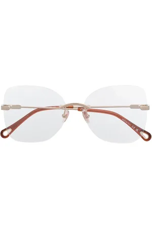 Chloé Rimless butterfly-frame glasses