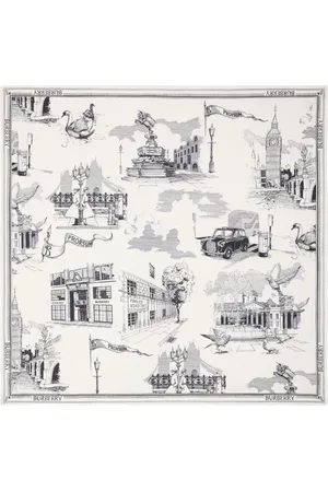 Burberry London Landmarks-print silk scarf