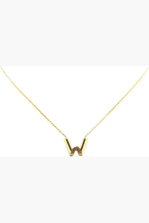 LOUIS VUITTON 2015 Plated LV and Me Letter W Pendant Necklace costume necklace