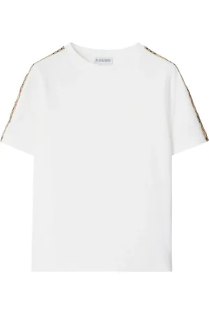 Burberry Checked- trim cotton T-shirt