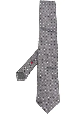Brunello Cucinelli Polka dot-embroidered silk tie