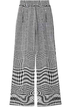Burberry Warped houndstooth jacquard wool-blend trousers