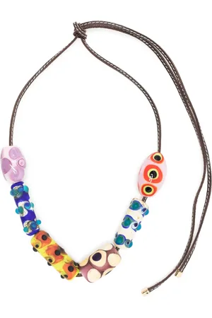Colville Beatle handmade-bead leather necklace
