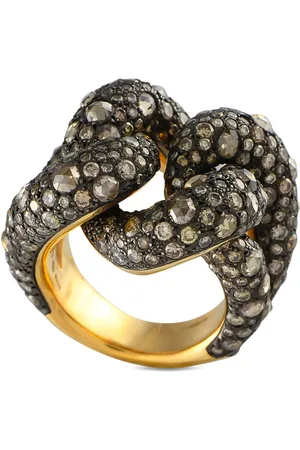 Pomellato 18K yellow Knot diamond ring